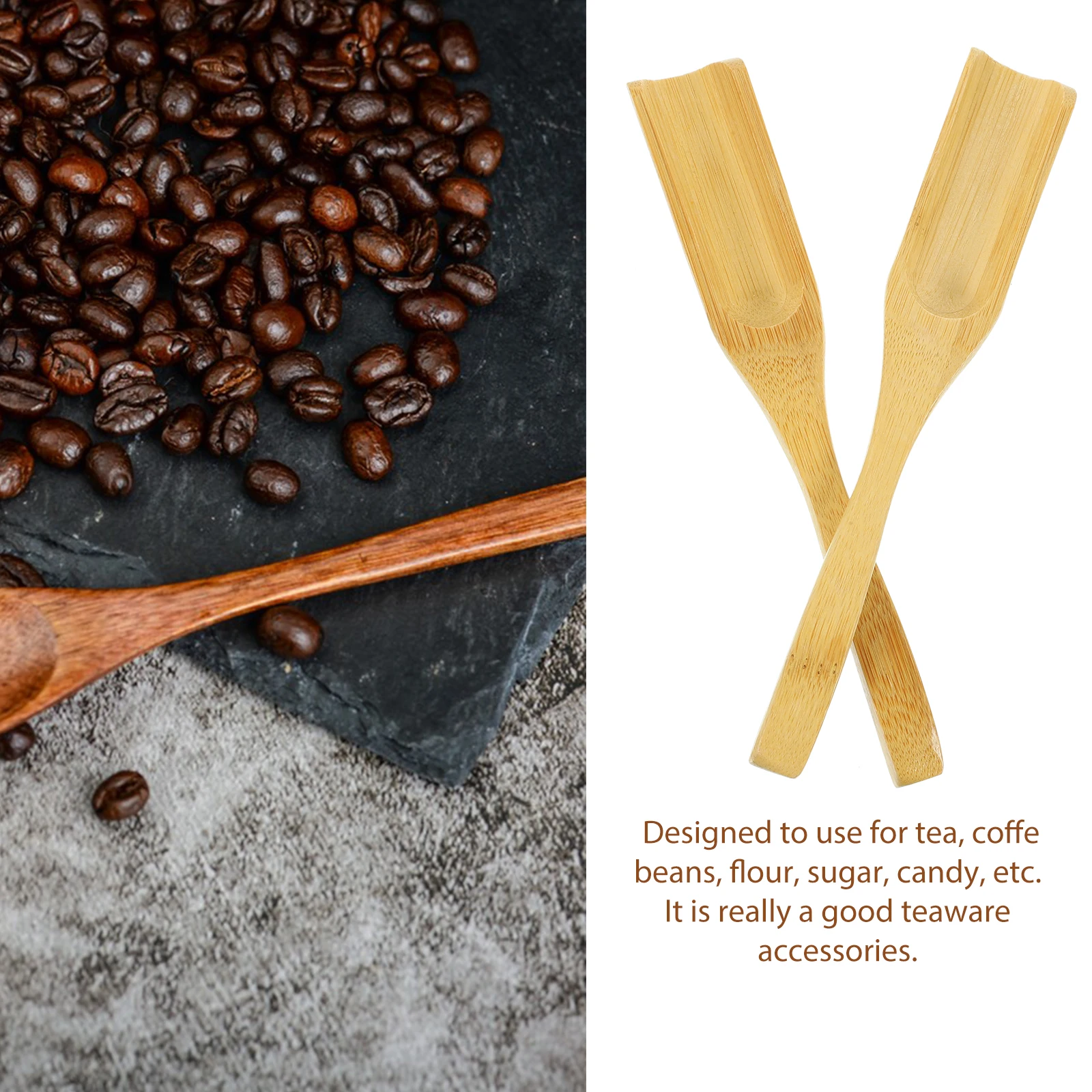 

2 Pcs Tea Spatula Leaves Spoon Teaspoon Scoop Shovel Teaware Accessories Bamboo