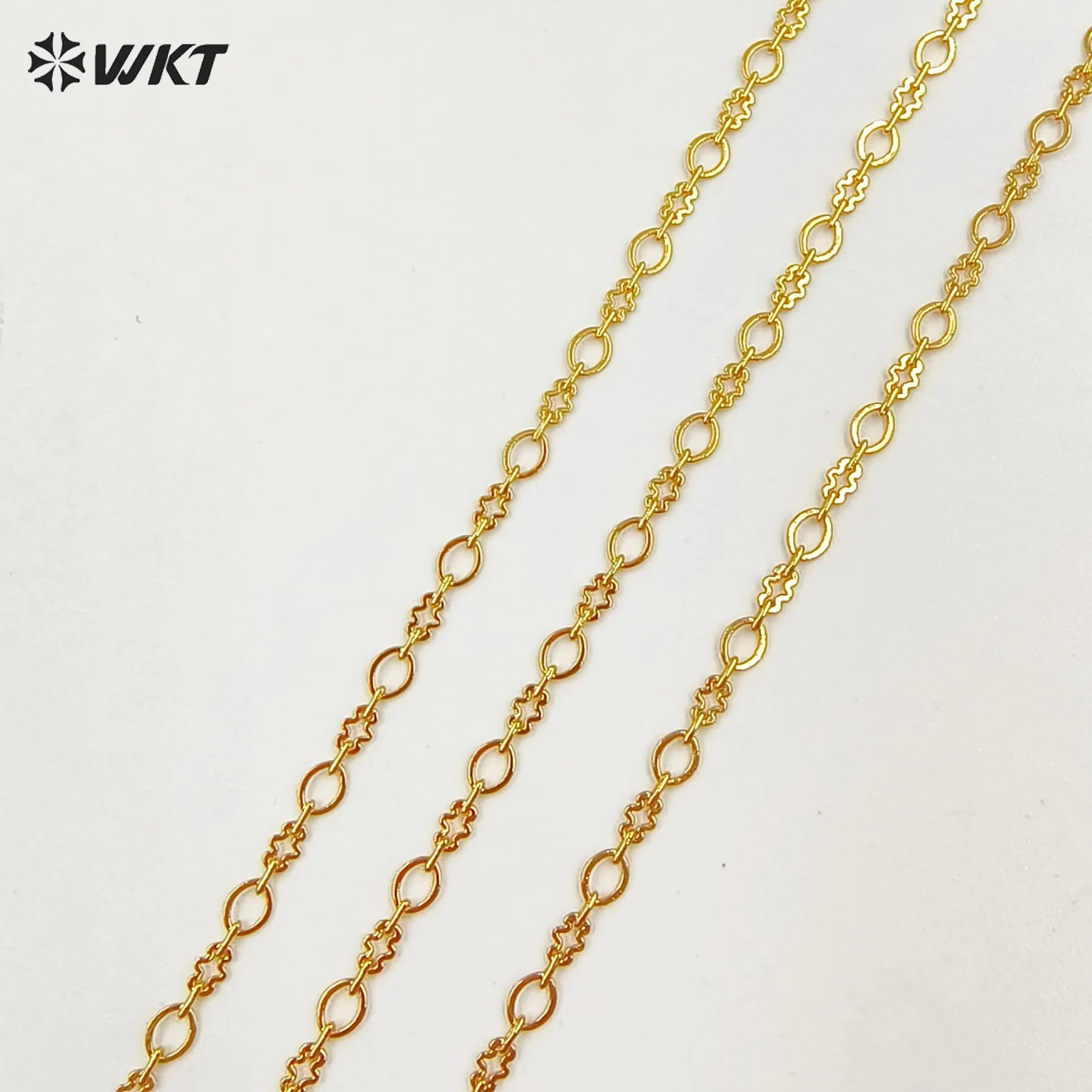 

WT-BFN031 WKT 2023 Hot Jewelry Style Chain Yellow Brass With Gold DIY Chian Wedding Lady Simple Necklace Or For Gift