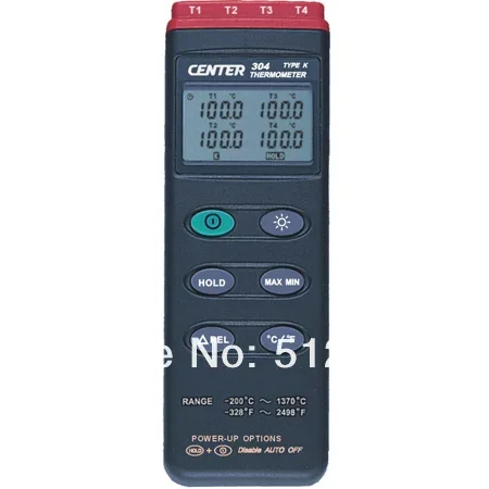 CENTER-304 Thermometer (K Type/Four Channels/PC Interface/4 Channels Input)