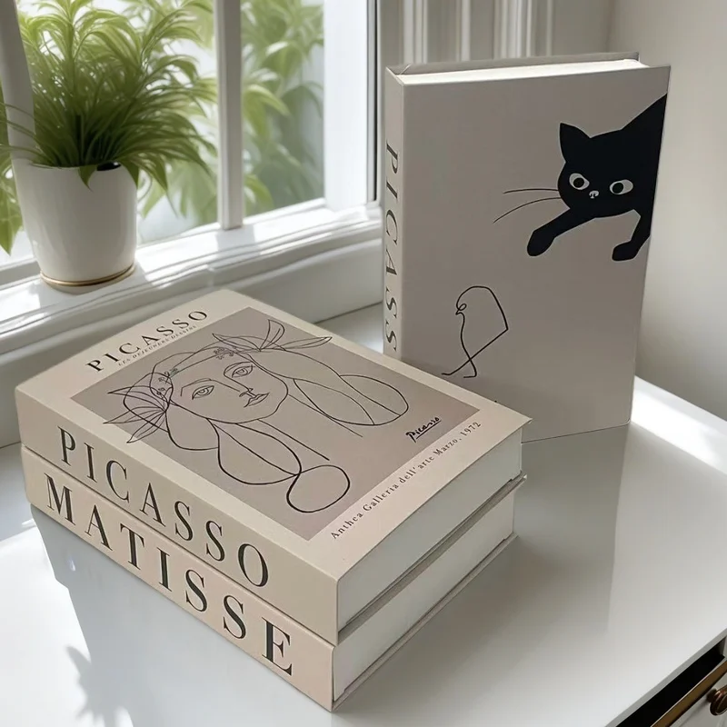 

Luxury Fake Books Decoration Abstract Decorative Books Box Design Coffee Table Shelf Bedroom Home Decor Matisse Picasso Bauhaus