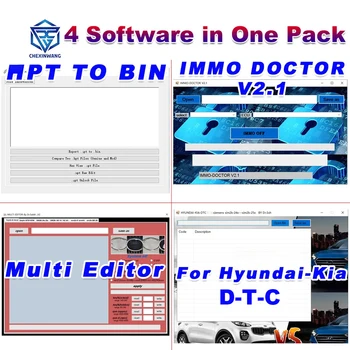 4in1 IMMO Doctor V2.1 + Multi Editor V2 + For HYUNDAI For KIA DTC + .PT Unlimited Keygen Car Repair Software Package