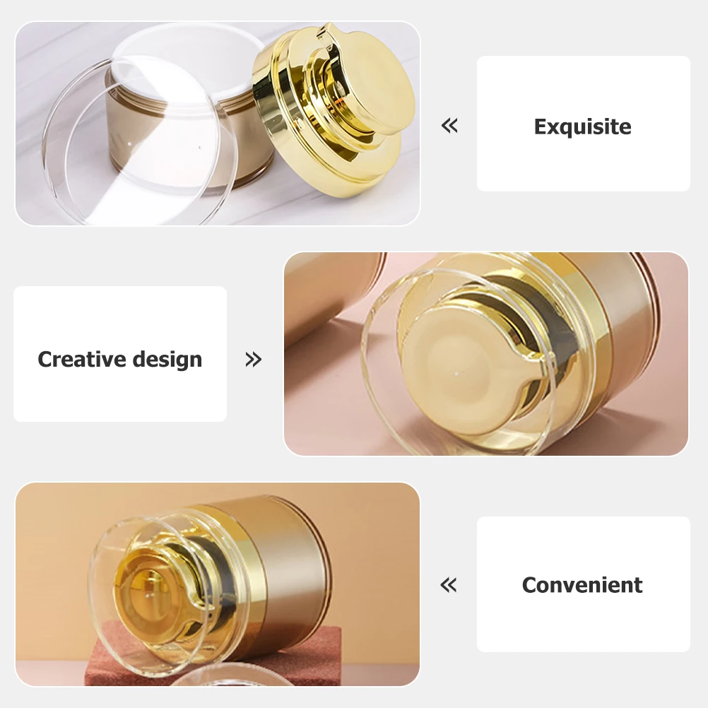 

2pcs Gold Bird Beak Vacuum Cream Containers 30ml Airless Pump Refillable Skincare Jars Body Lotion Storage Bottle Sub-packing