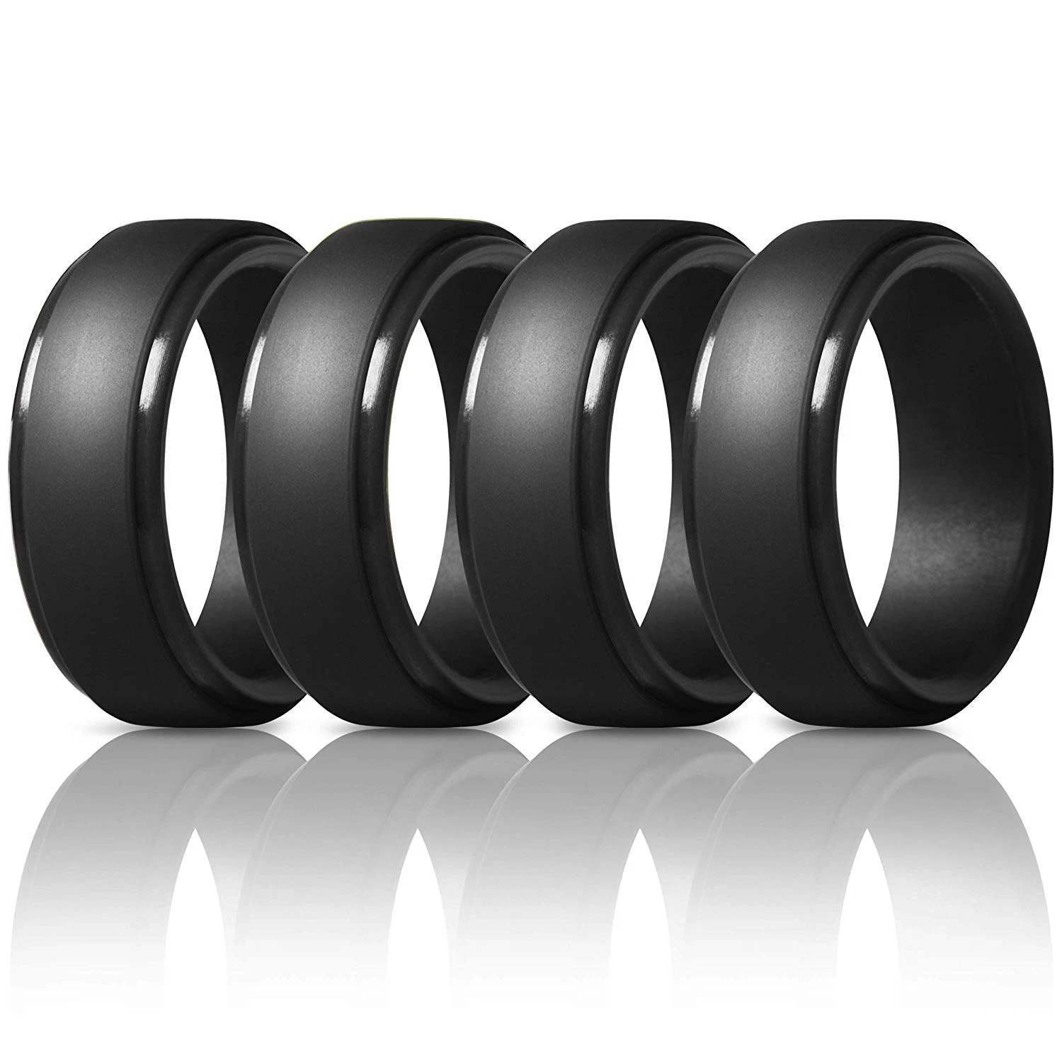 8Mm Popular Camouflage Silver Black Men Silicone Cool Rings Women Rubber Wedding Ring Environmental Sports Ring #12