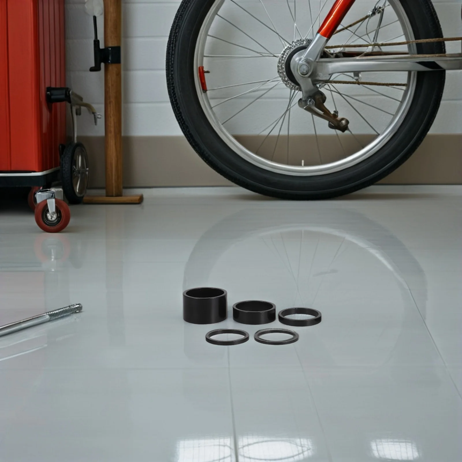 25Pcs Mountain Bike Headset Spacers Aluminum Alloy Threadless Stem Spacers Lightweight Fork Steerer Bicycle Front Fork Washer