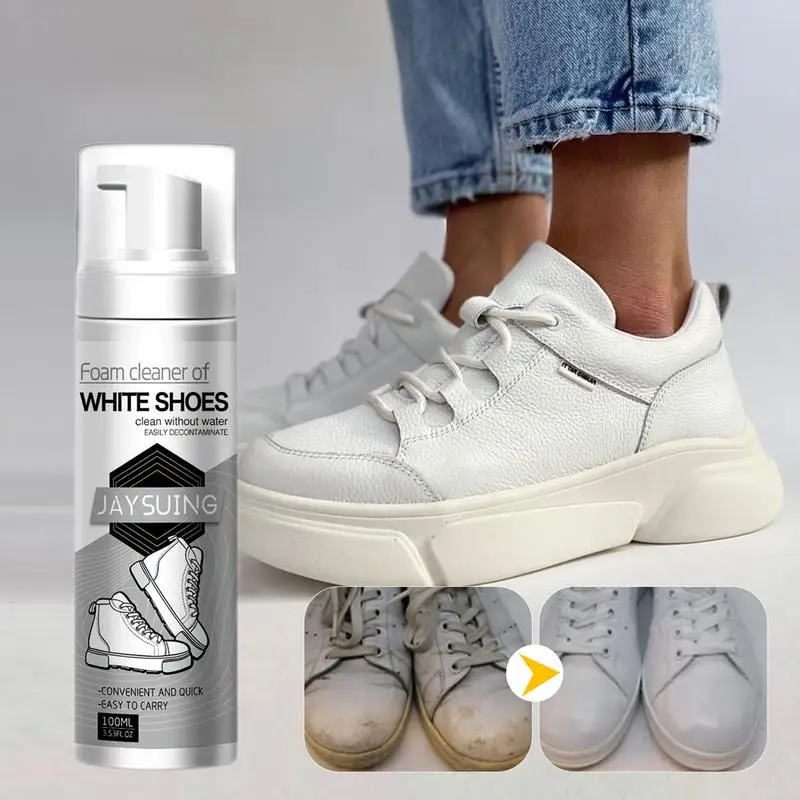 White Sneaker Cleaner Spray 100ml Sneaker Whitener Long Lasting Shoe Cleaner for White Sneakers Gentle Spray for Sneakers Care