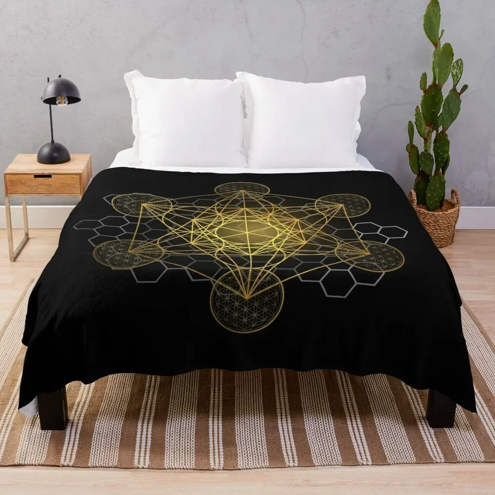 Sacred Geometry Metatron's Cube Throw Blanket Bed linens decorative cosplay anime Blankets