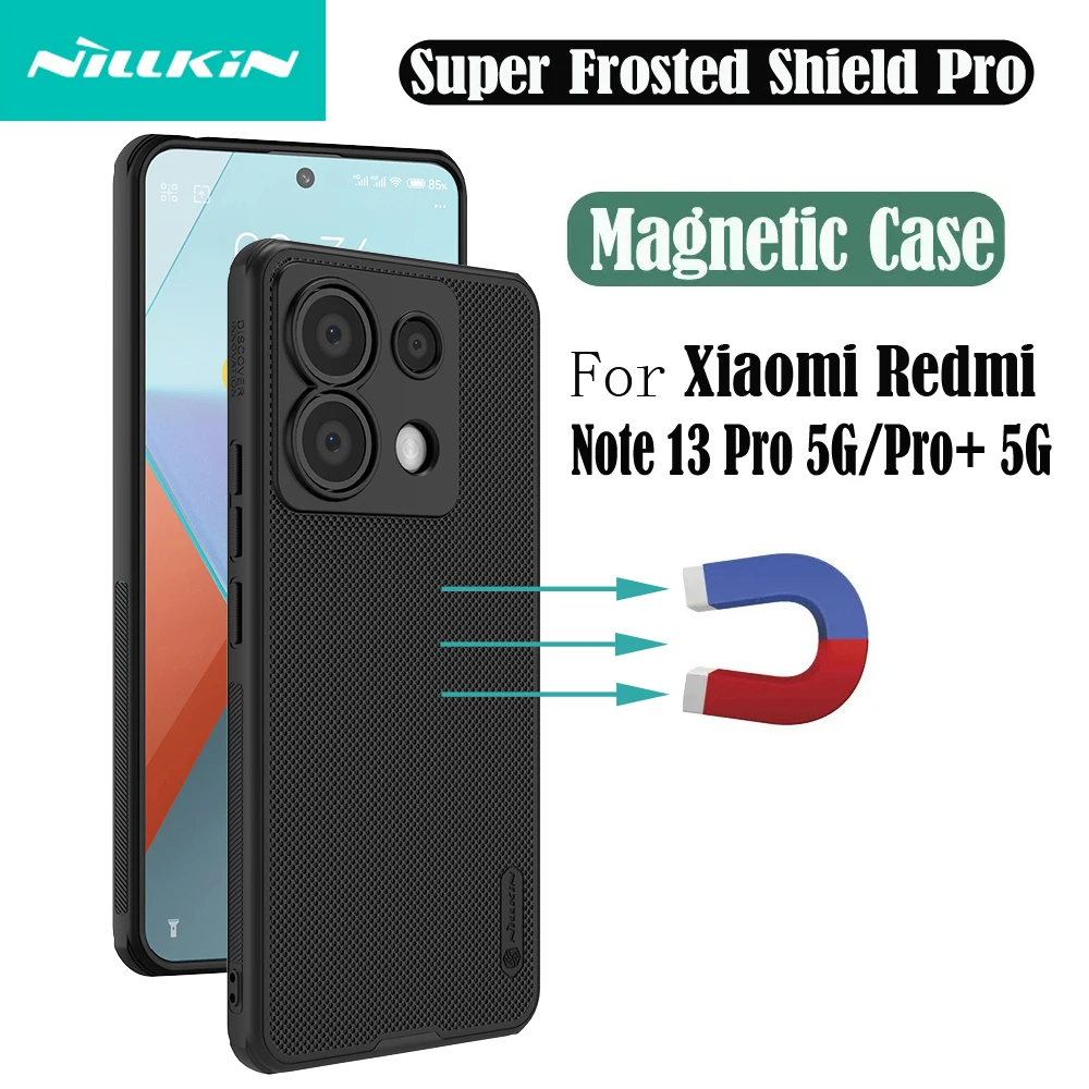 

Чехол для Xiaomi Redmi Note 13 Pro 5G MagSafe Nillkin Frosted Shield Pro TPU Frame PC Магнитный чехол для Redmi Note 13 Pro+ Plus 5G