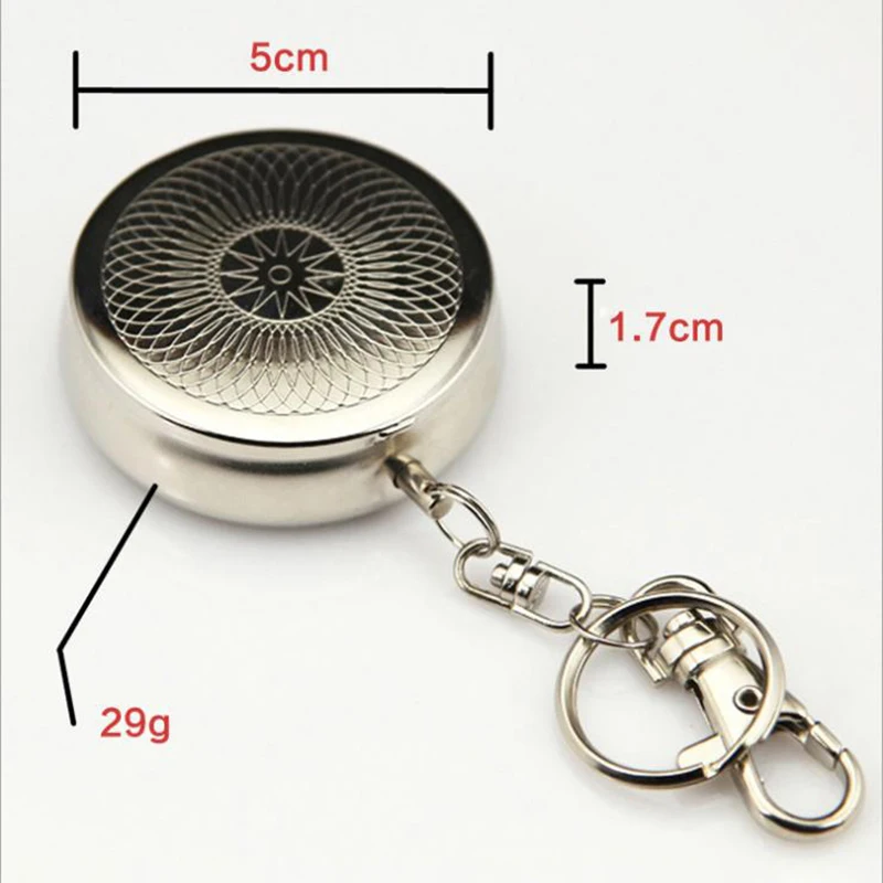 1Pc Mini Cigarette Ashtray with Round Shaped Silver Cigarette Supplies