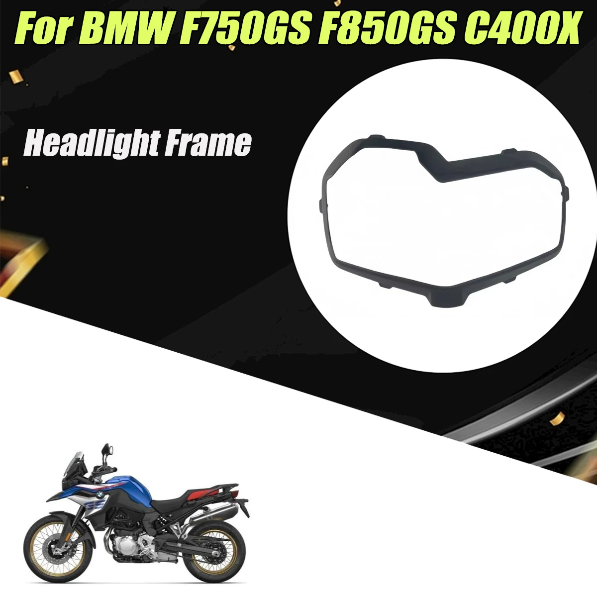 Motorcycle headlight protective cover outer frame mask headlight glass cover Fit For BMW C400X F750GS F850GS ADV