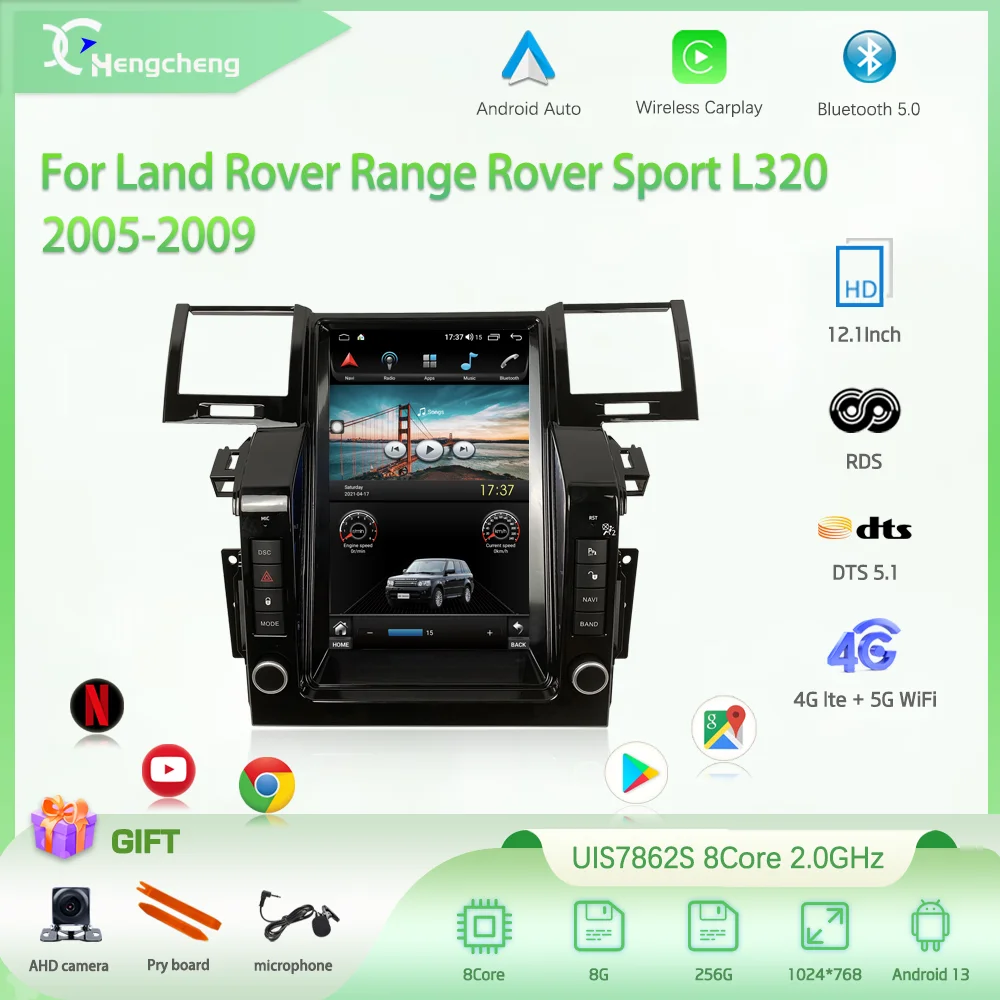

12.1" Android 13 For Land Rover Range Rover Sport L320 2005-2009 Car multimedia player GPS navigation Radio Carplay 4G Auto 360