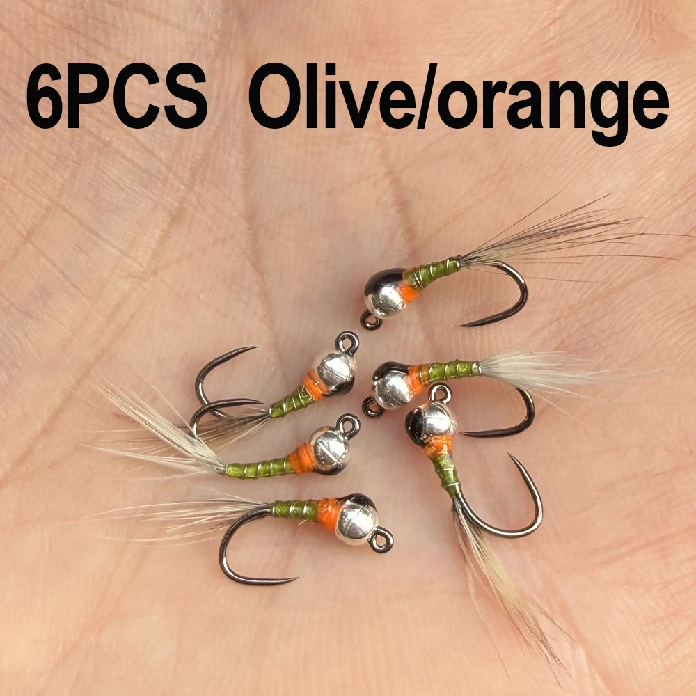 6 of 10 stuks # 14 Barbless Fast Sinking Jig Nymph Fly Epoxy Pheasant Tail Wet Euro Fly Perdigon Nymph Forelvissen Lokmiddelen