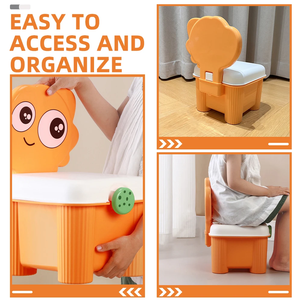 

Multifunctional Plastic Storage Box with Lid Large Capacity Chair Style Container for Convenient Organizing Storage Bin with Lid