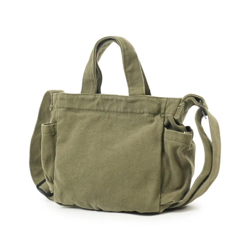 

Японская ретро-сумка-тоут из канваса, большая вместительная, модная и универсальная сумка через плечо для поездок на работу, с множеством карманов, для студентов