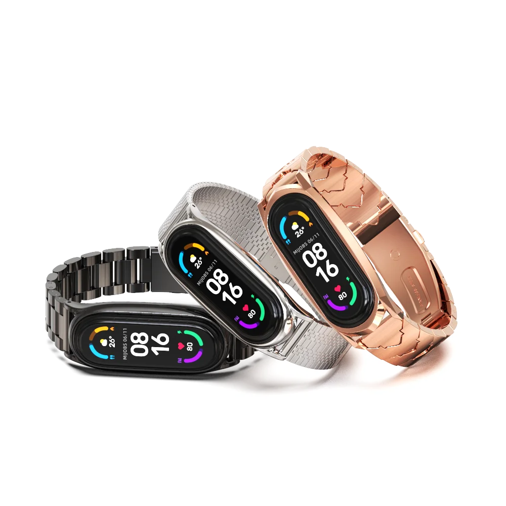 Mi band 9 band armband mi band 8 armband für xiaomi mi band 7 miband 6 5 4 3 correa xiomi armband metall edelstahl ersatz
