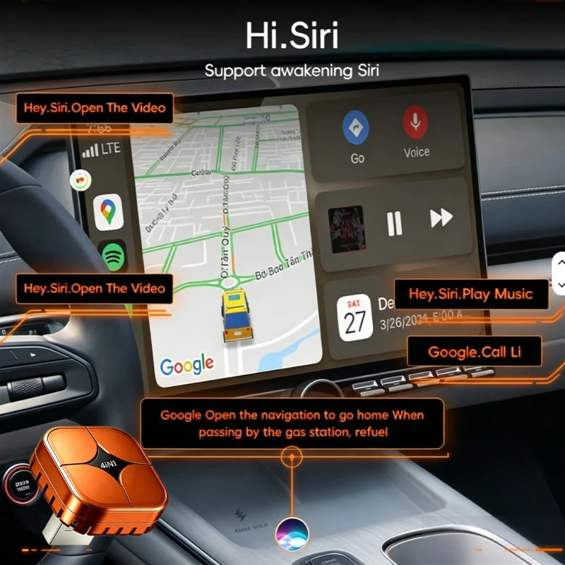 4-in-1 Wireless CarPlay Adapter Mini USB Dongle Support Android Auto AirPlay MirrorLink WiFi Bluetooth Auto Connect view 6