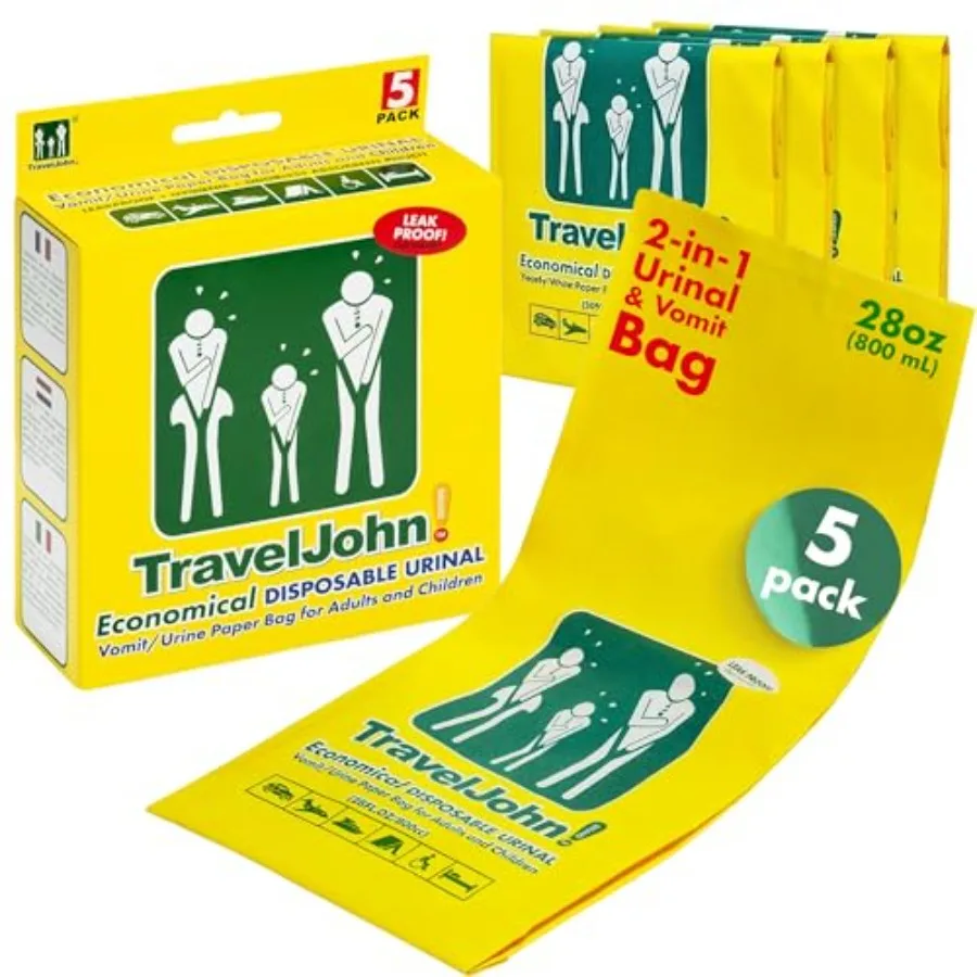 

Economical Disposable Urinal 2-in-1 Design for Vomit/Urine Paper Bag for All Genders Ages Disposable Urine Bags for Travel, Eme