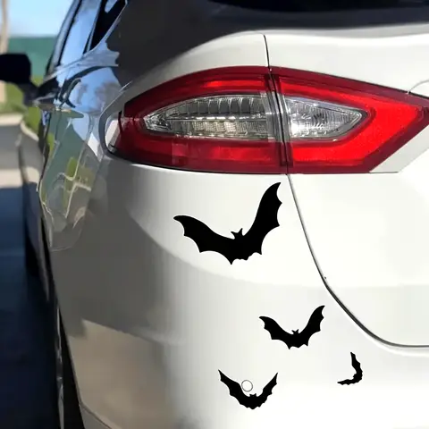 4pcs Bat Vinyl Car Stickers DIY Self-Adhesive Easy Install Window Body Bumper Horror Atmosphere Decor Your Love Car Decals