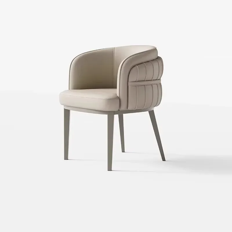 Nordic Upholstered Luxury Leather Chairs for Indoor Home Living & Dining Room, Ergonomic Hotel Catering Furniture