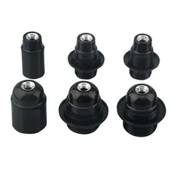 1 PCS Black E14 Self-locking Bakelite Lamp Holder E14 Aluminum Cap 4A 250V Full Tooth Half Tooth Screw Lamp Base Convert Socket