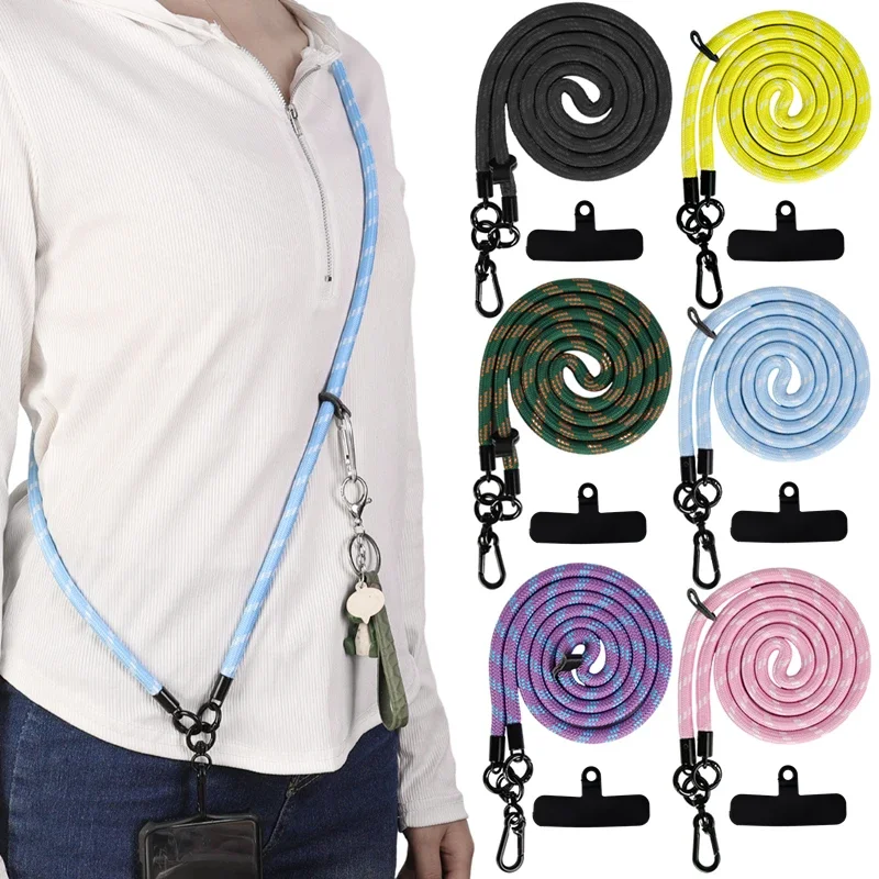 10mm 120cm Length Adjustable Phone Lanyard Universal Mobile Phone Case Crossbody Neck Cord Clip Hang Wrist Strap Charm Bracelet