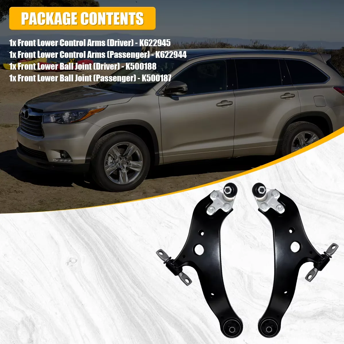 Svenubee Front Lower Control Arm Ball Joint 2Pcs Kits for Toyota Highlander Lexus RX350 2008 2009 2010 2011 2012 2013 2015-2020 view 5