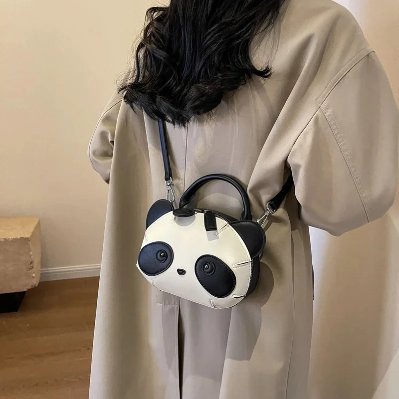 

Cartoon Panda Shape Crossbody Purse Cute Shoulder Bag For Women PU Leather Adjustable Strap Handbag Satchel Purse