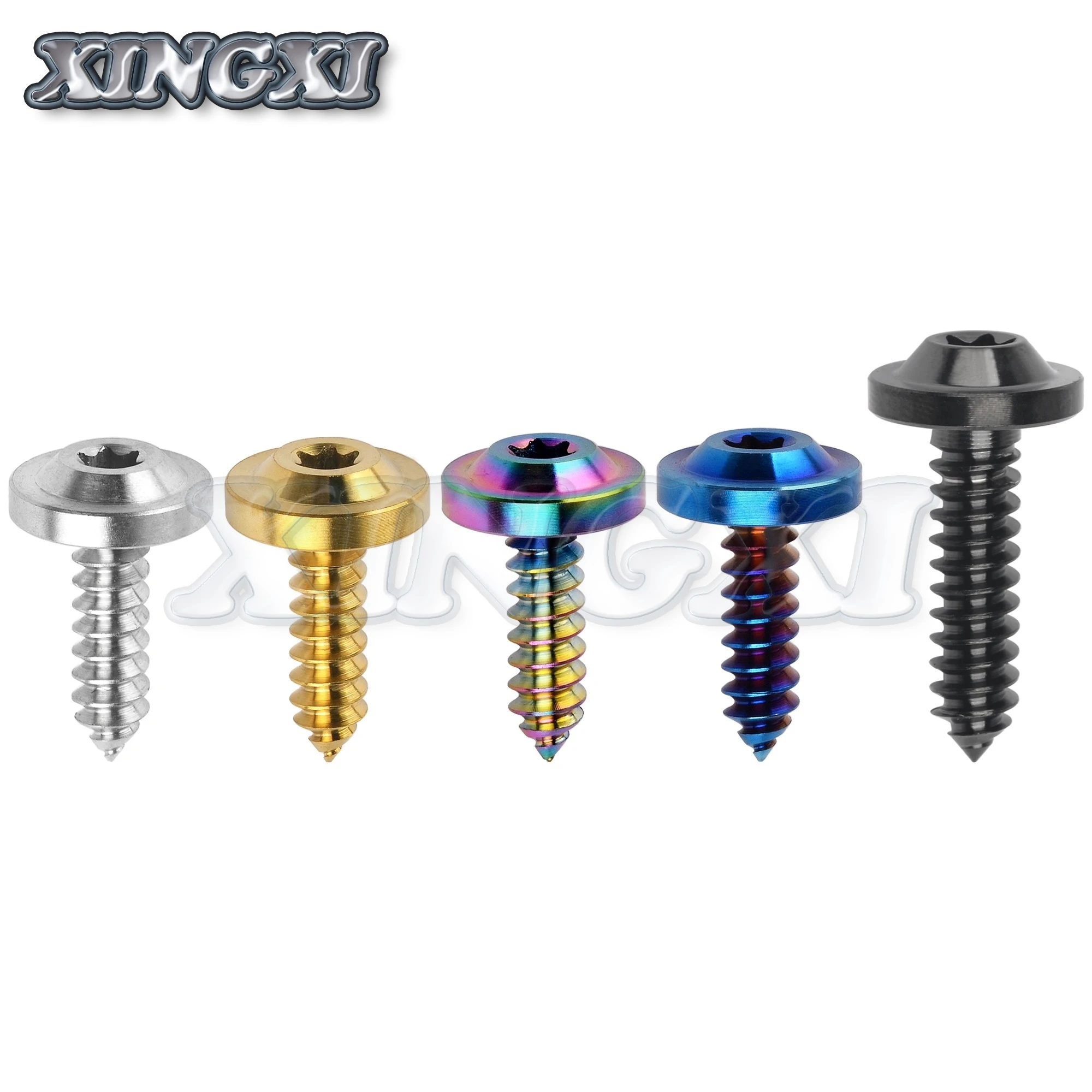 Xingxi Titanium Bolt M4X15 20mm M5x15 17 20 25mm M6x15mm Self-Tapping Button Torx Screw Bolt for Motorcycle Bike Car