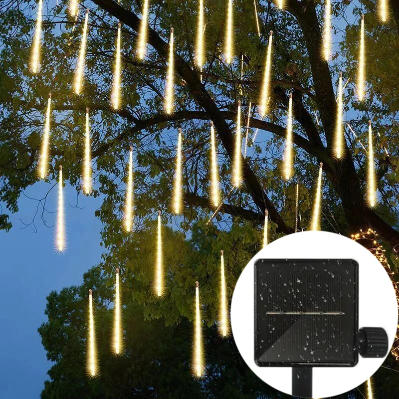 

30cm/50cm Led Solar Lights Meteor Shower Rain 8 Tube LED String Lights for Outdoor Holiday Christmas Decoration Tree Ornaments