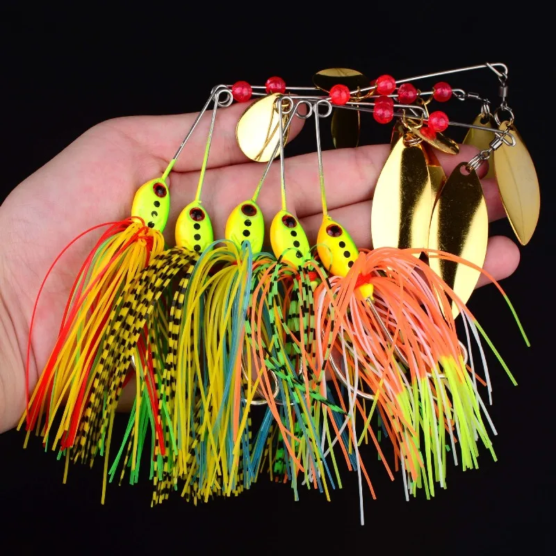 1 Stück Köder - Weidenblatt-ähnlicher Legierungs-Köder mit Bartmuster, 16g 9cm Spinnköder in Fischform, Reißfester Spinnerbait