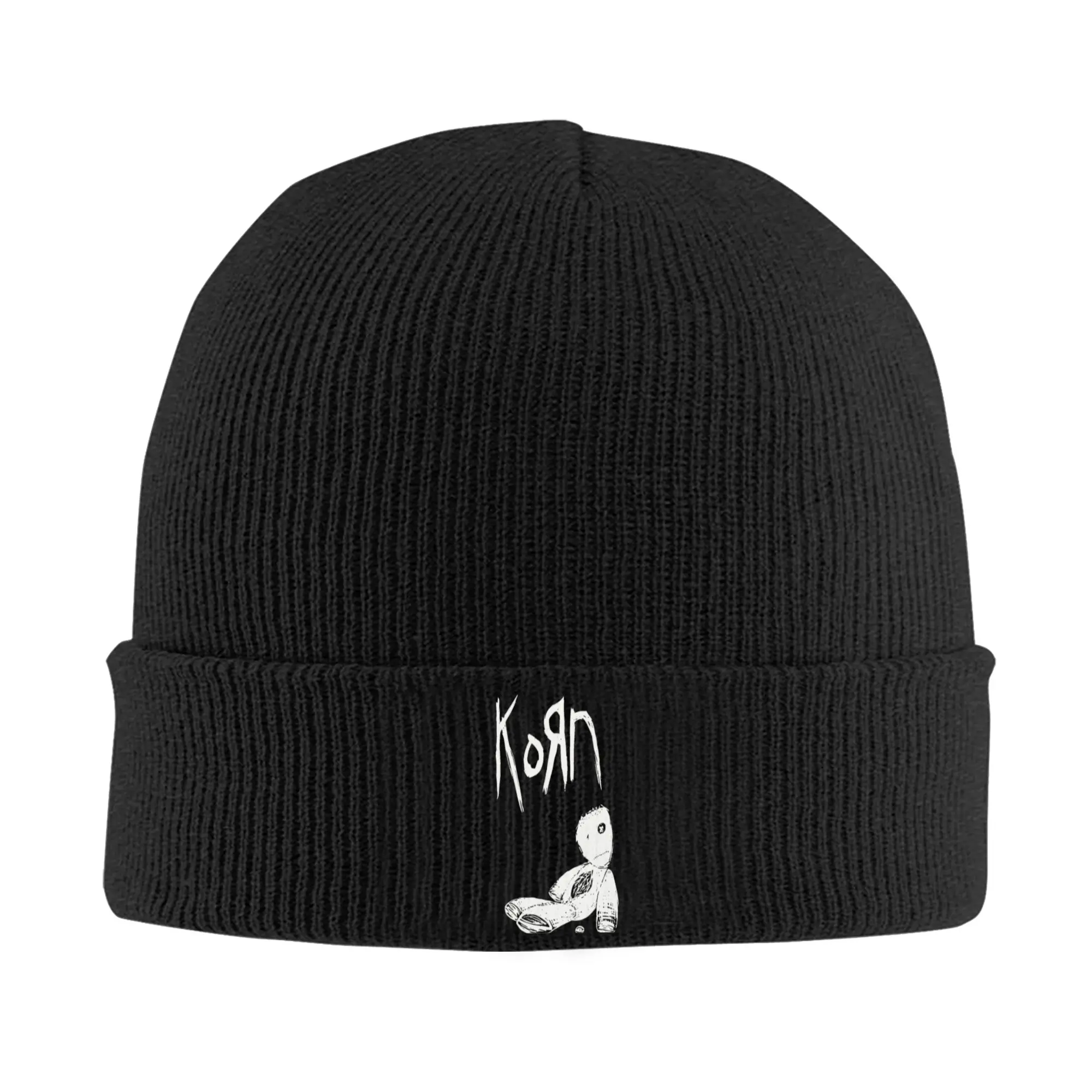 Korns Rock Band Music Bonnets tricotés pour femmes et hommes, bonnets d'automne et d'hiver, en acrylique et métal, style gothique, bonnets au crochet