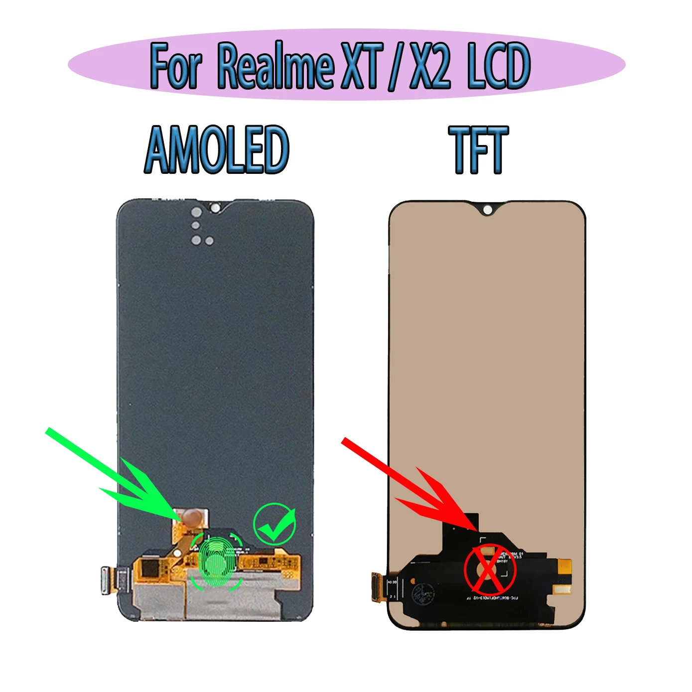 AMOLED For Realme X2 LCD Touch RMX1992 RMX1993 RMX1991 Display Digitizer Assembly For OPPO Realme XT RMX1921 LCD Display Screen