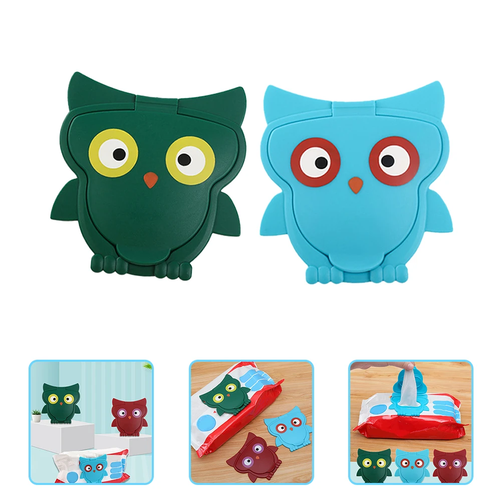2개입 물티슈 뚜껑 귀여운 만화 캐릭터 재사용 가능한 물티슈 캡 침실 욕실 거실 티슈 액세서리