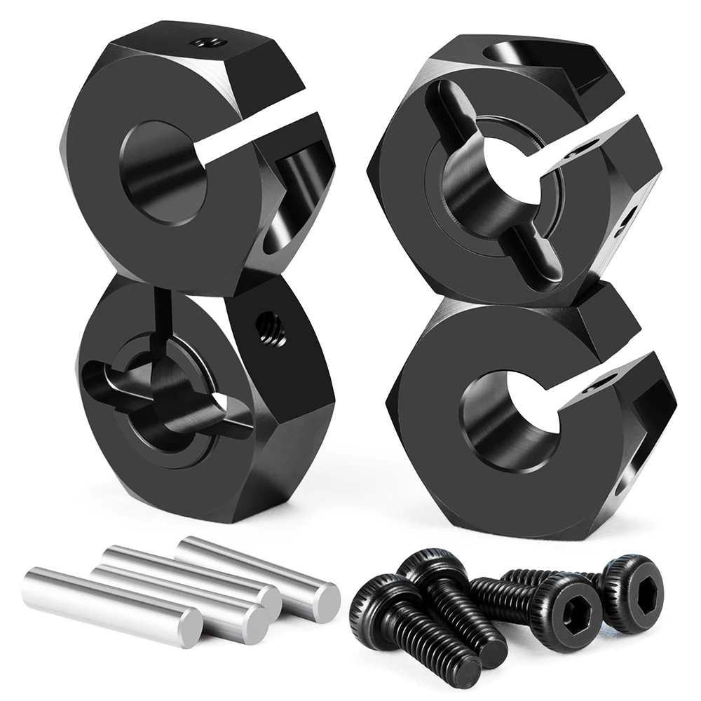 TRINOOD 4Pcs Alu Alloy Wheel Hex Adapters for T-raxxas 1/10 Rustler Slash Stampede Ford RC Crawler Car Upgrade Parts