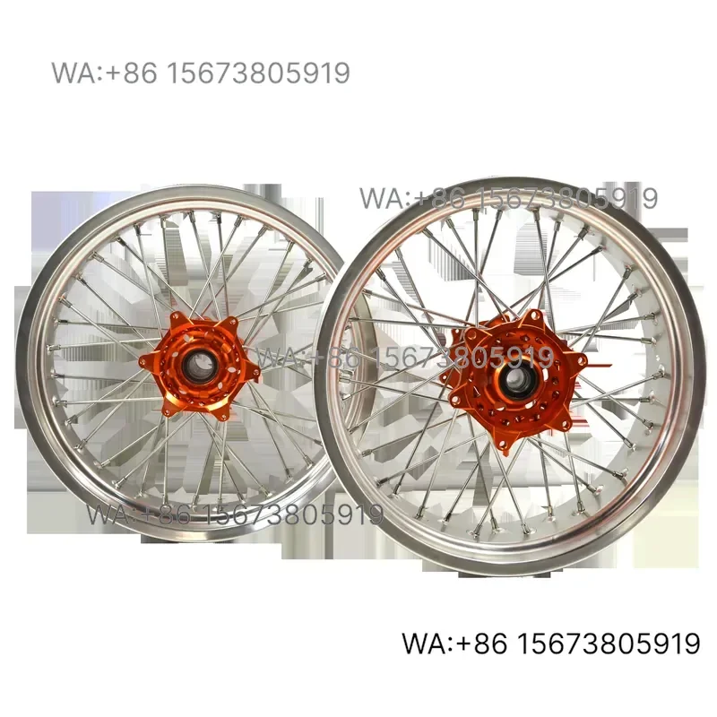 For  Wmwmnu New Anodized Double Color Motorcycle Wheels Set  Super Motard Supermoto