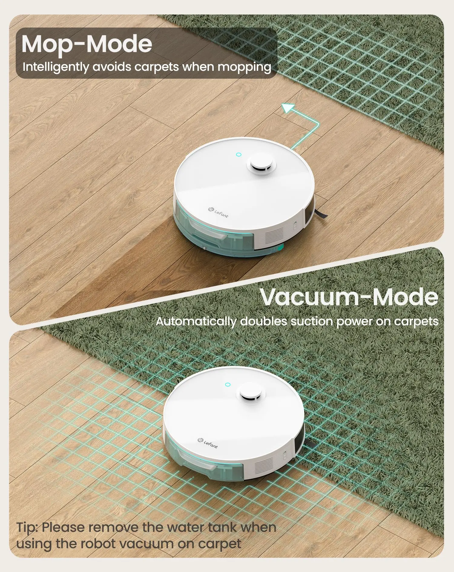 Lefant N3 Robot Vacuum and Mop Combo, 4000Pa Suction, Precision Mapping with Lidar & dToF Sensors,  WiFi/App/Alexa Control,N3