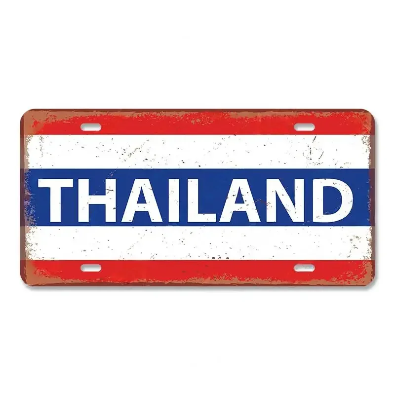 Myanmar National Flag Themed Aluminum Metal Sign 2D Flat Printing Distressed Vintage License Plate Style Wall Decor for Home Bar