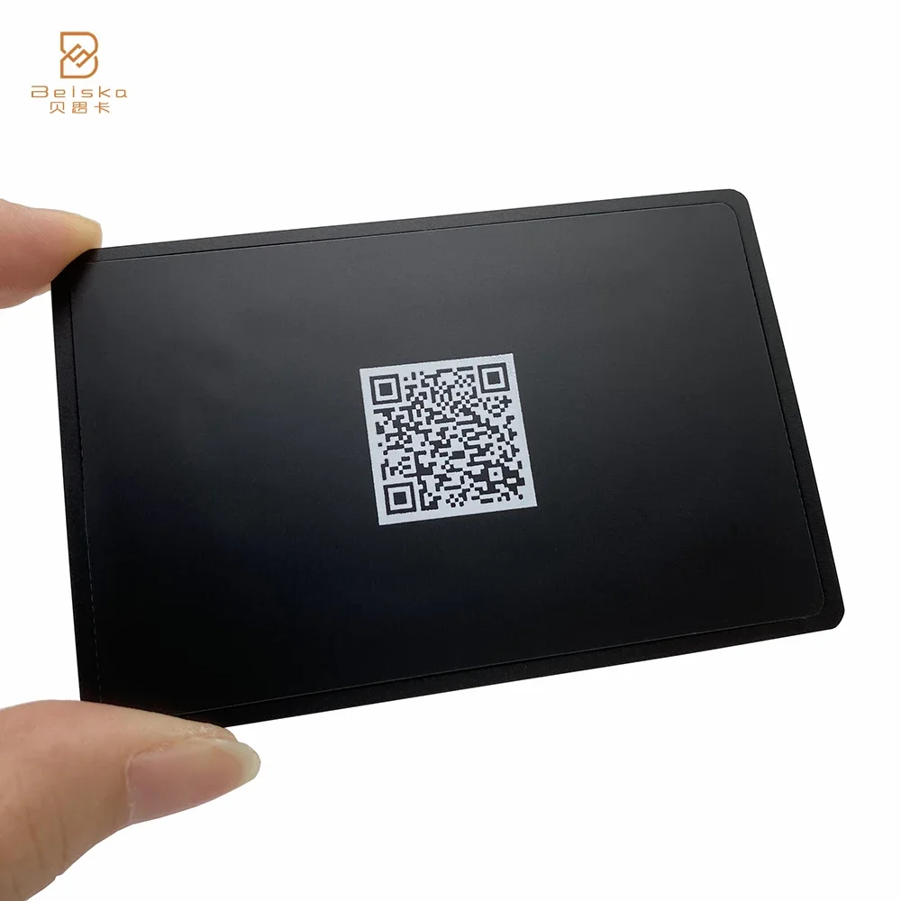 

RFID-печать на заказ Персонализированный QR-код Бесконтактная карта контроля доступа Smart NFC Металлическая роскошная карточка для посетителей