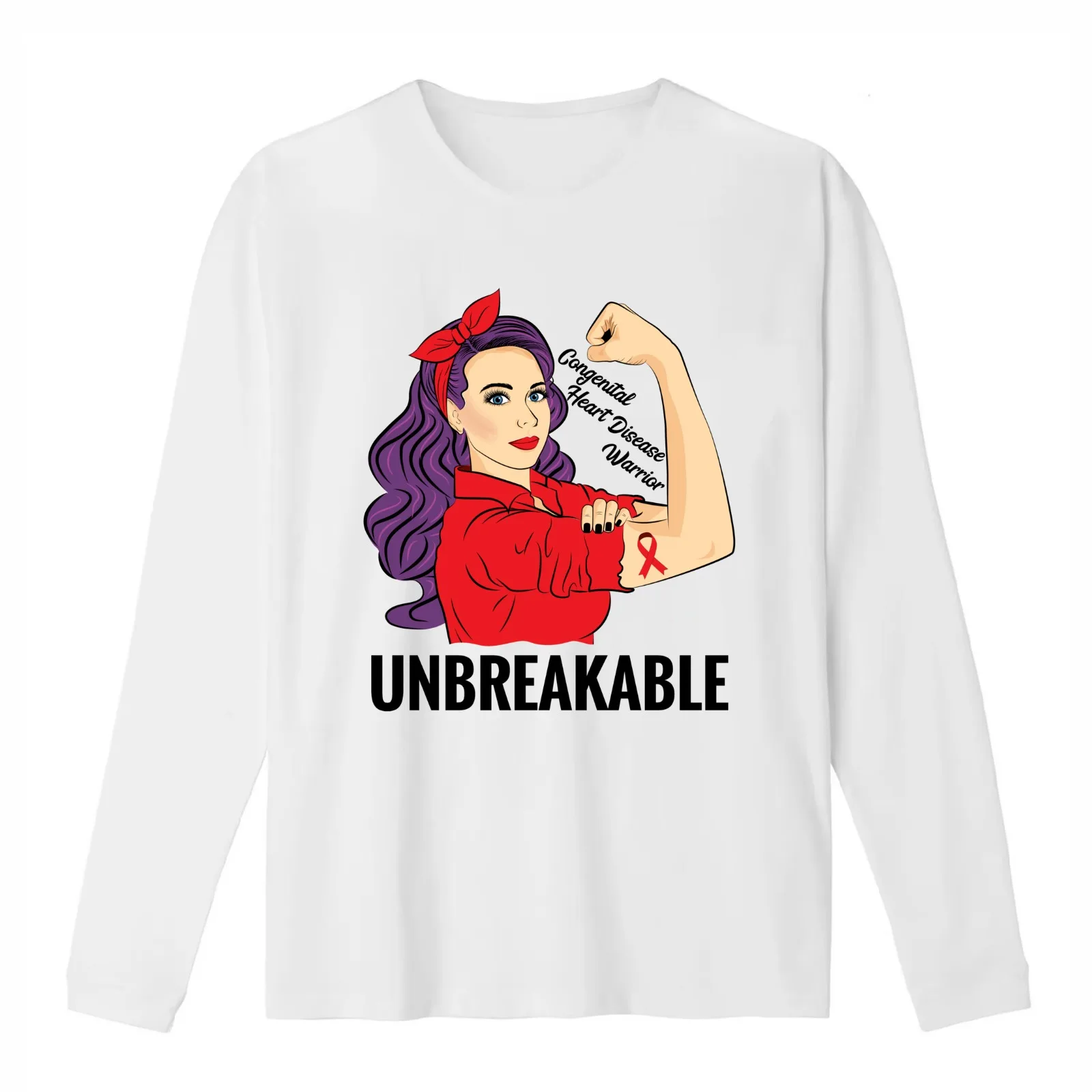 Congenital Heart Disease Shirt Awareness Warrior Unbreakable T-Shirt Summer Casual Cotton Tee Oversized Streetwear Tops