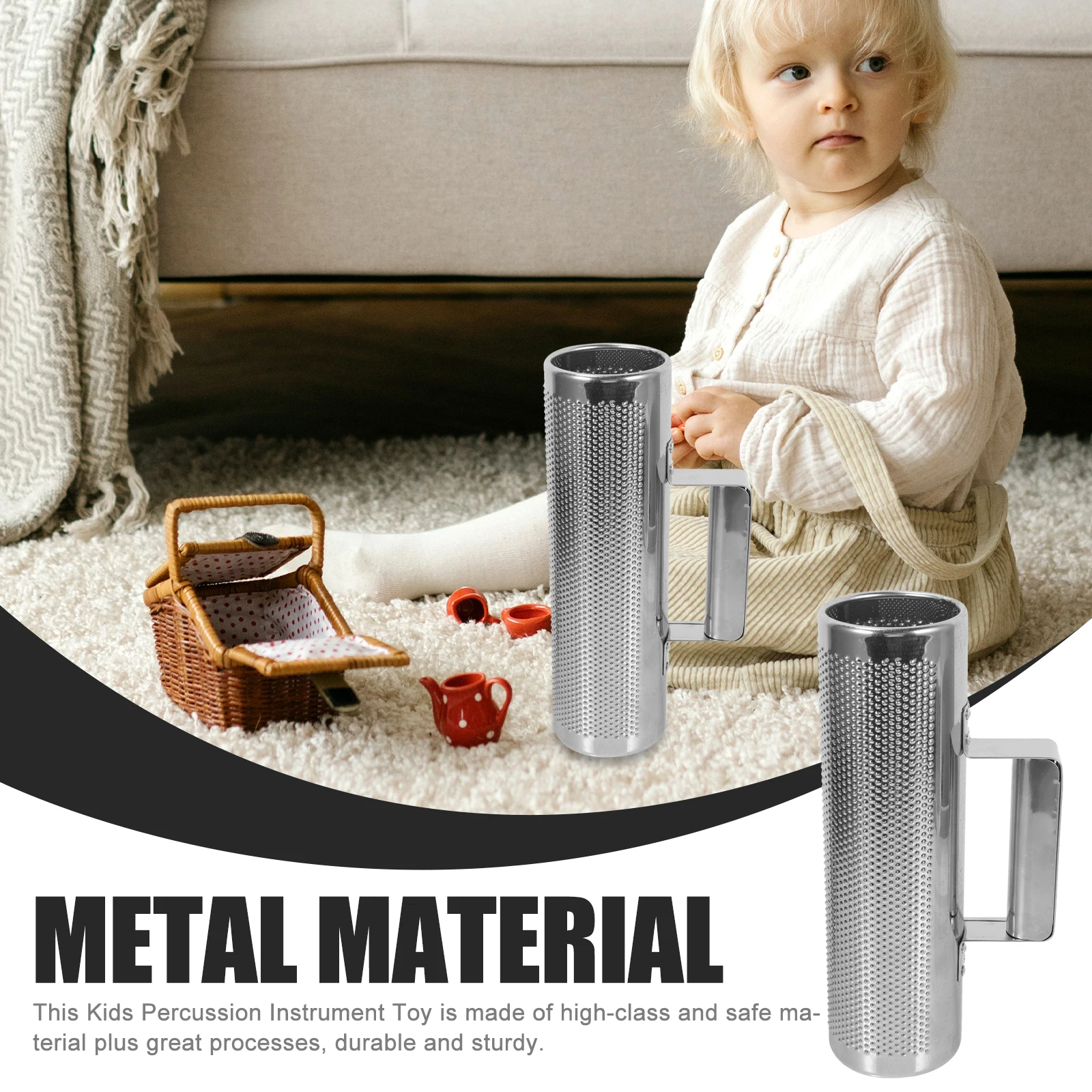 

Shaving Instrument Metal Guiro Shaker Musical Instruments Plaything Percussion Cylinder