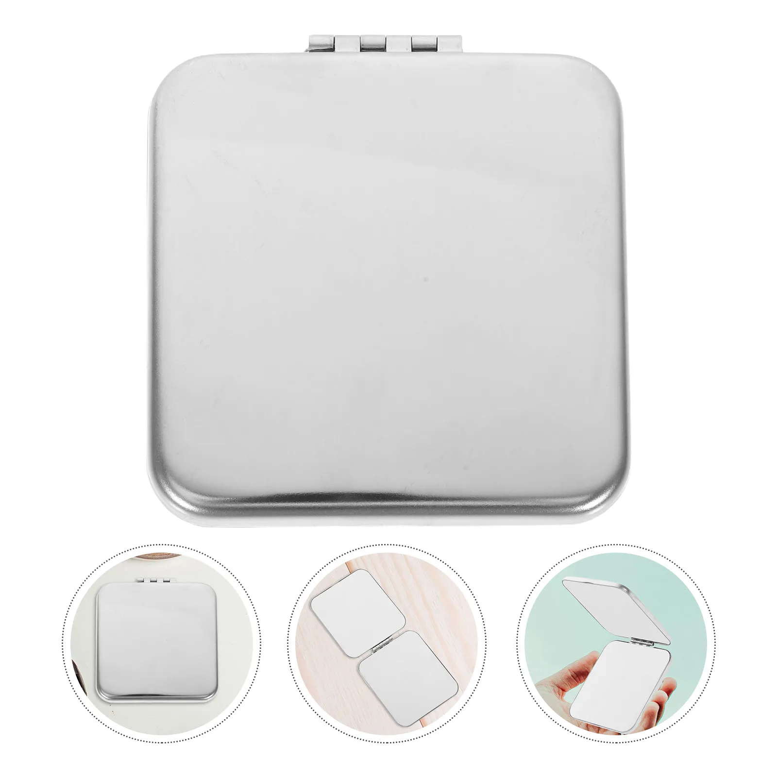 Stainless Steel Compact Makeup Mirror Small Handheld Purse Portable Mini Travel Mirror for Precise Application