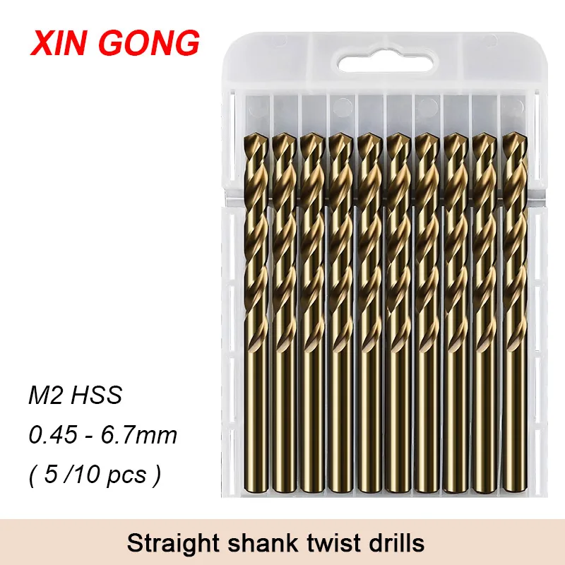 

M2 HSS Twist Drill Bit High Speed Steel Straight shank Drills 0.45 0.5 0.6 0.7 0.8 0.9 1.0-6.7mm Micro Drill For SUS