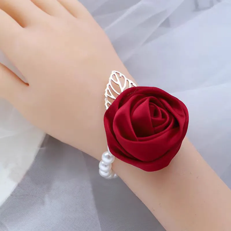 

Bridesmaid Wrist Flower Bride sisters Chest Flower Hand Flower Advanced Wedding Series Super Fairy Korean Pearl Bracelet Flower