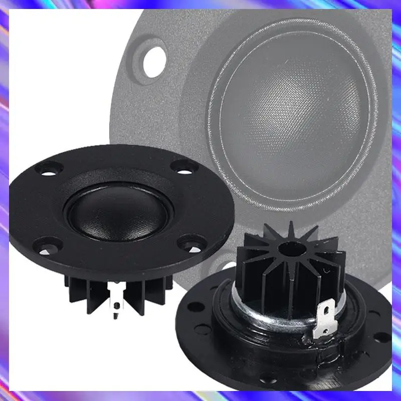 A98Z 2Pcs Tweeter Speaker 6 Ohm 30W Hifi Soft Dome Silk Film Treble Loudspeaker Neodymium Toothed Aluminum Heat Sink
