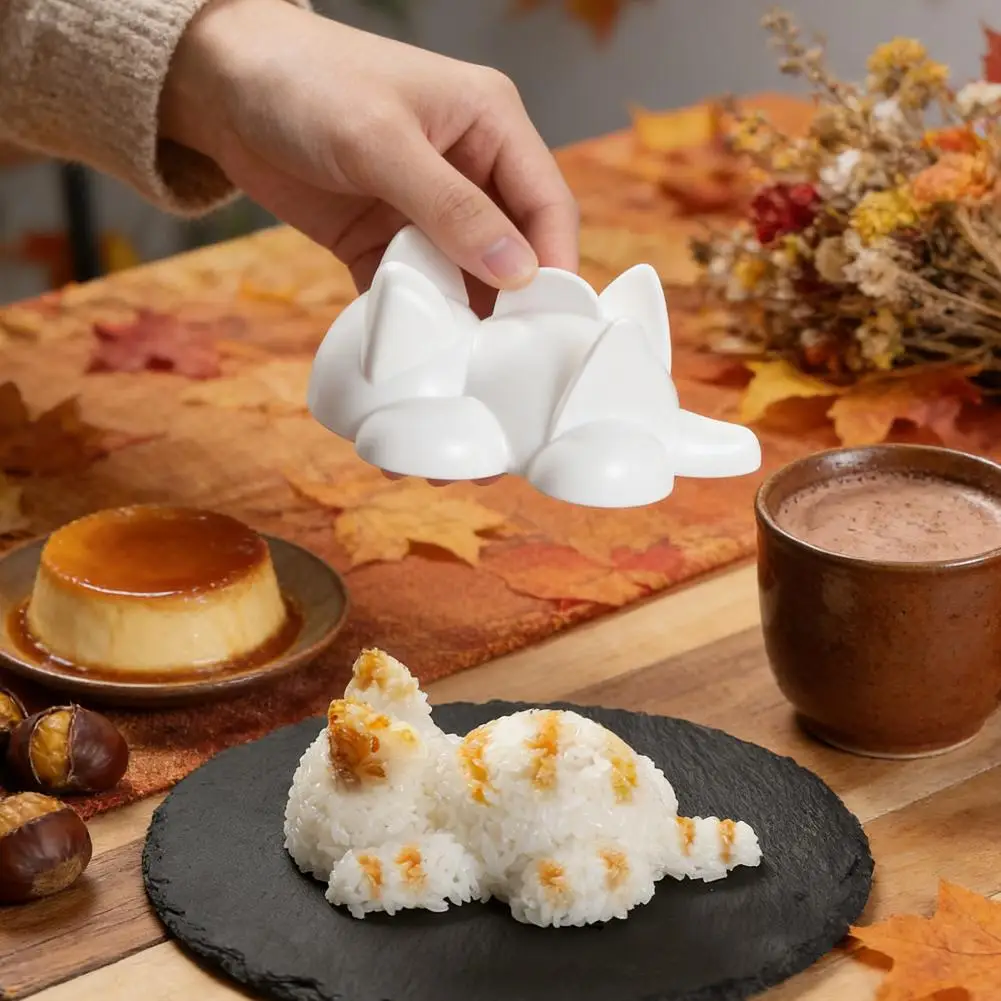 1/3/5Pcs Rice Ball Mold Food Grade Material Cat Shape Lying Flat Design Sushi Mold Easy Press Rice Ball Maker Onigiri Mold