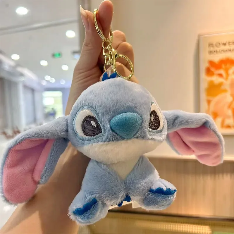 Disney Anime Stitch Pluche Hanger Schattige Cartoon Pop Prachtige Auto Sleutelhanger Schooltas Charme Creatieve Paar Rugzak Accessoires