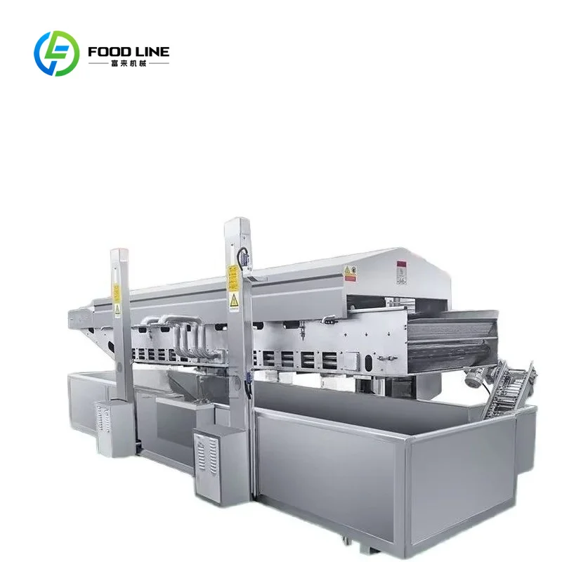 Large Continuous Fruit Vegetable Frying Machine with PLC Core Components Customized Production Capacity Electric Heating Method
