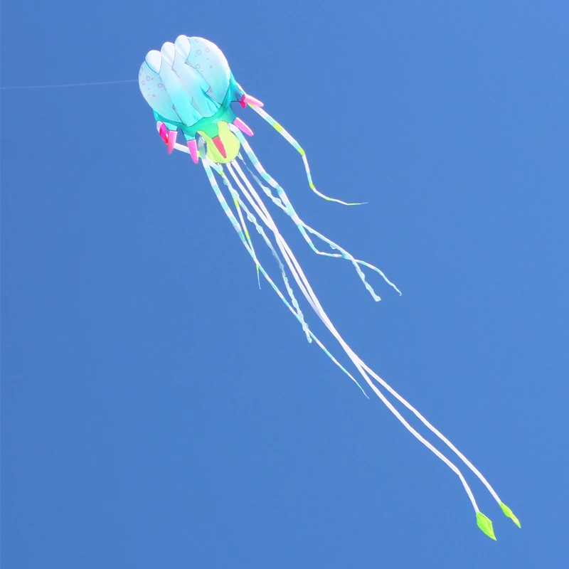 

free shipping 18m jellyfish kite flying inflatable kite windsocks huge kite wheel for adults outdoor game trilobites kites pipa