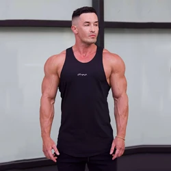 Men's Vest Summer New Sports and Fitness Cotton Printed Sleeveless T-shirt joggers Gym Running Basketball Training Tank Top