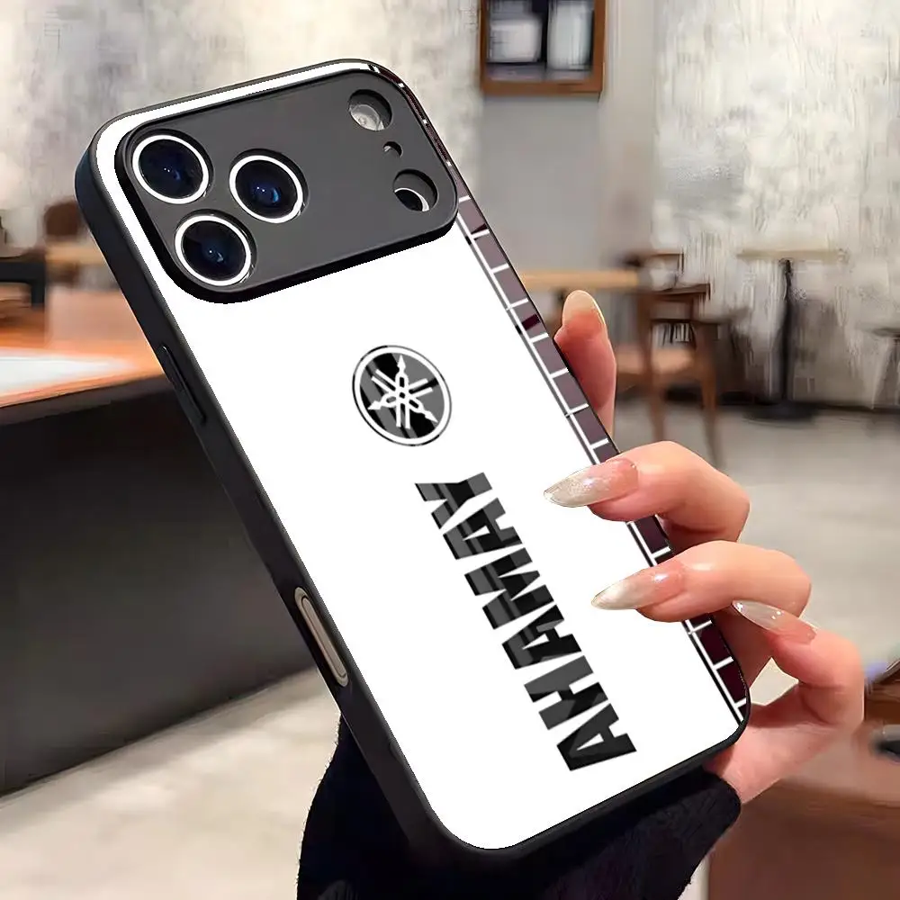 Y-YamAha-a حافظة لهاتف آيفون 17 برو ماكس 16 15 14 برو ماكس 13 11 X Xs Xr 8 7Plus غطاء زجاجي