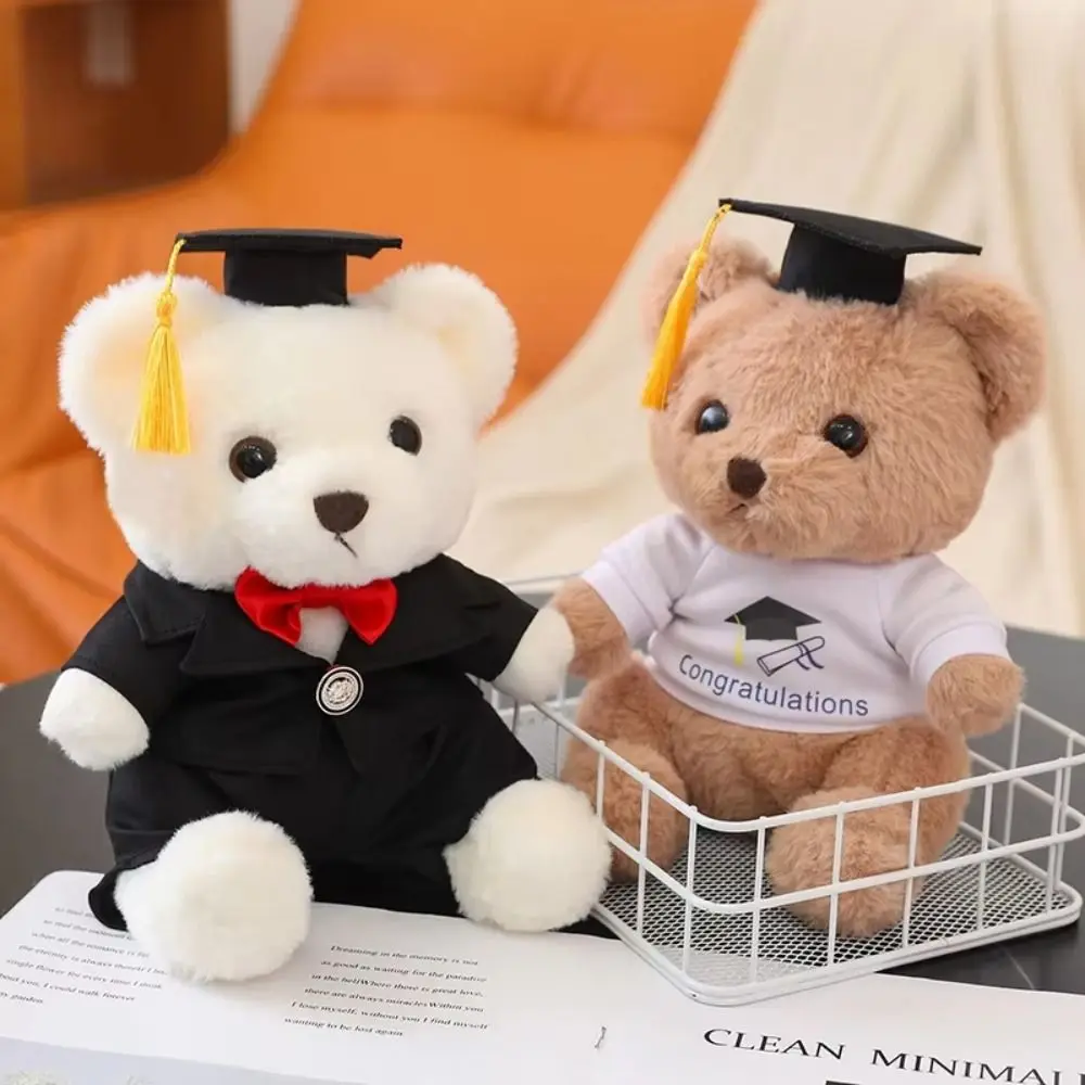 

Stuffed Toy Doctor Cap Graduation Bear Doll Cartoon Soft Doll Bachelor Bear Plush Toy With Doctorial Hat 23cm